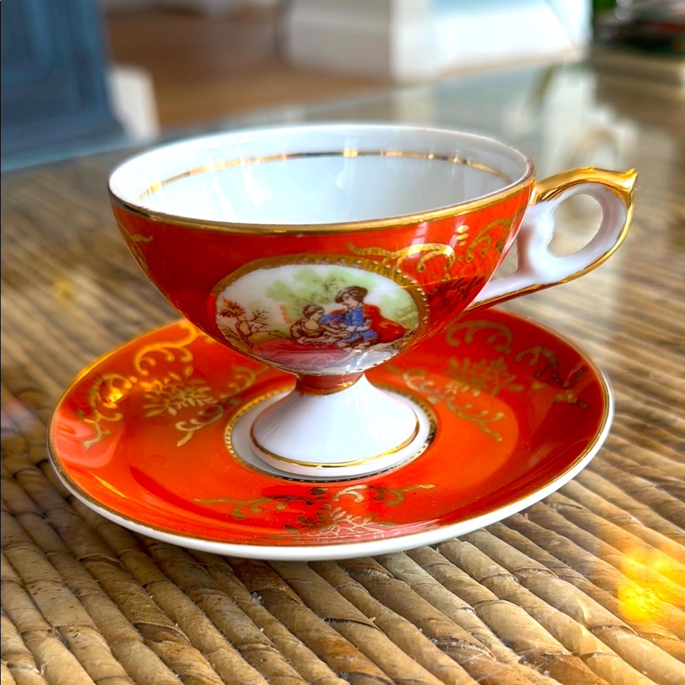 Vintage hand painted Royal Vienna bone china teacup Set
